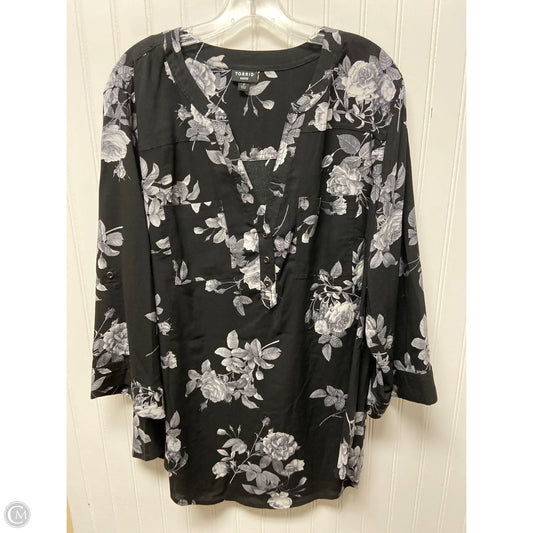 Top Long Sleeve By Torrid In Black & White, Size: 2x