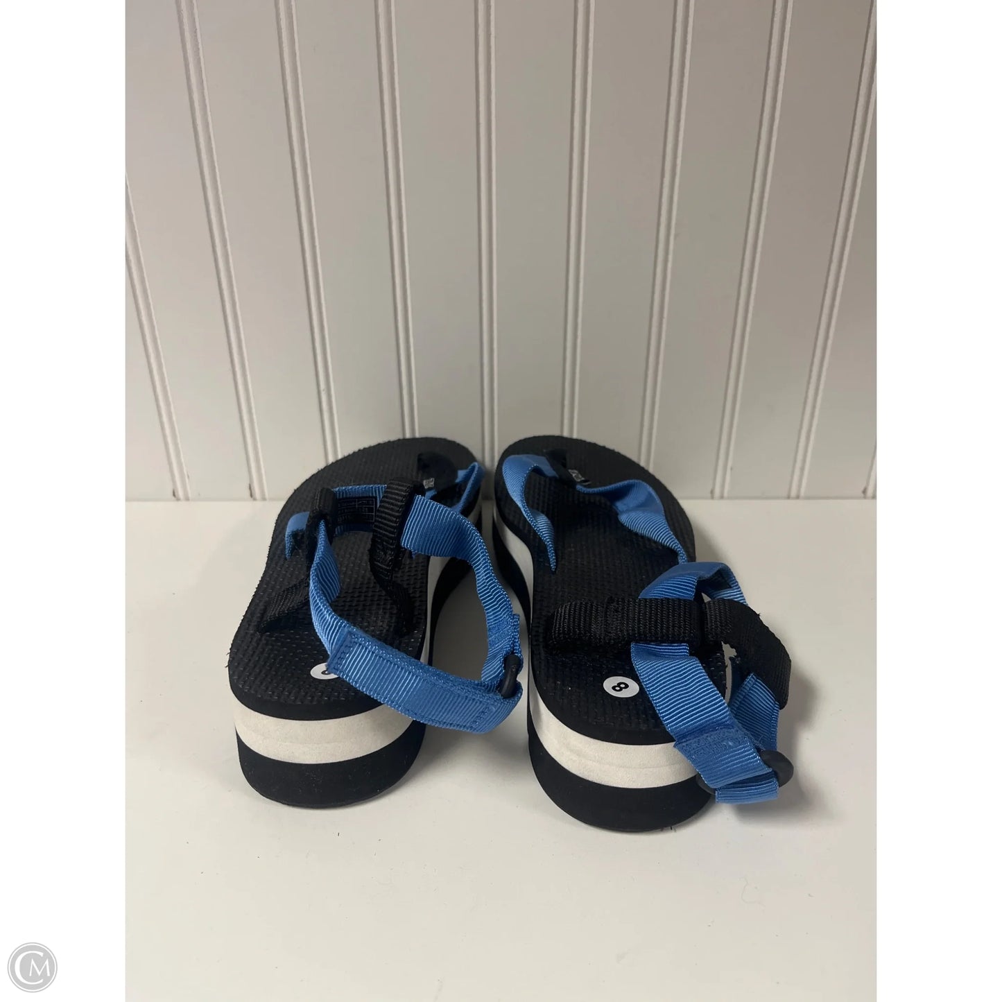 Sandals Flats By Teva In Black & Blue, Size: 8