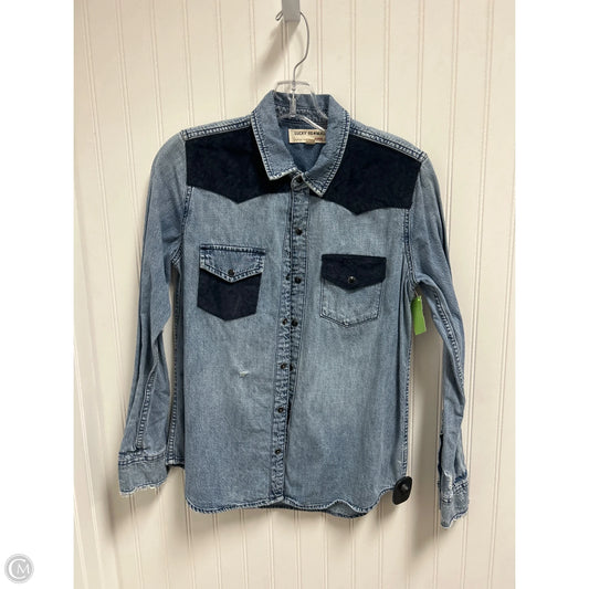 Top Long Sleeve By Lucky Brand In Blue Denim, Size: Sp