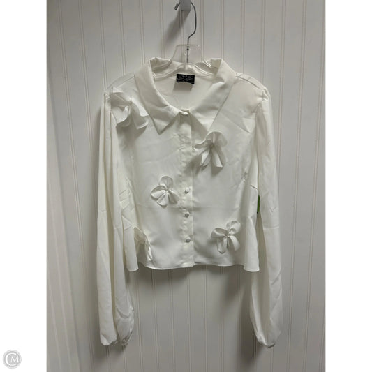 Top Long Sleeve By Cmc In White, Size: M