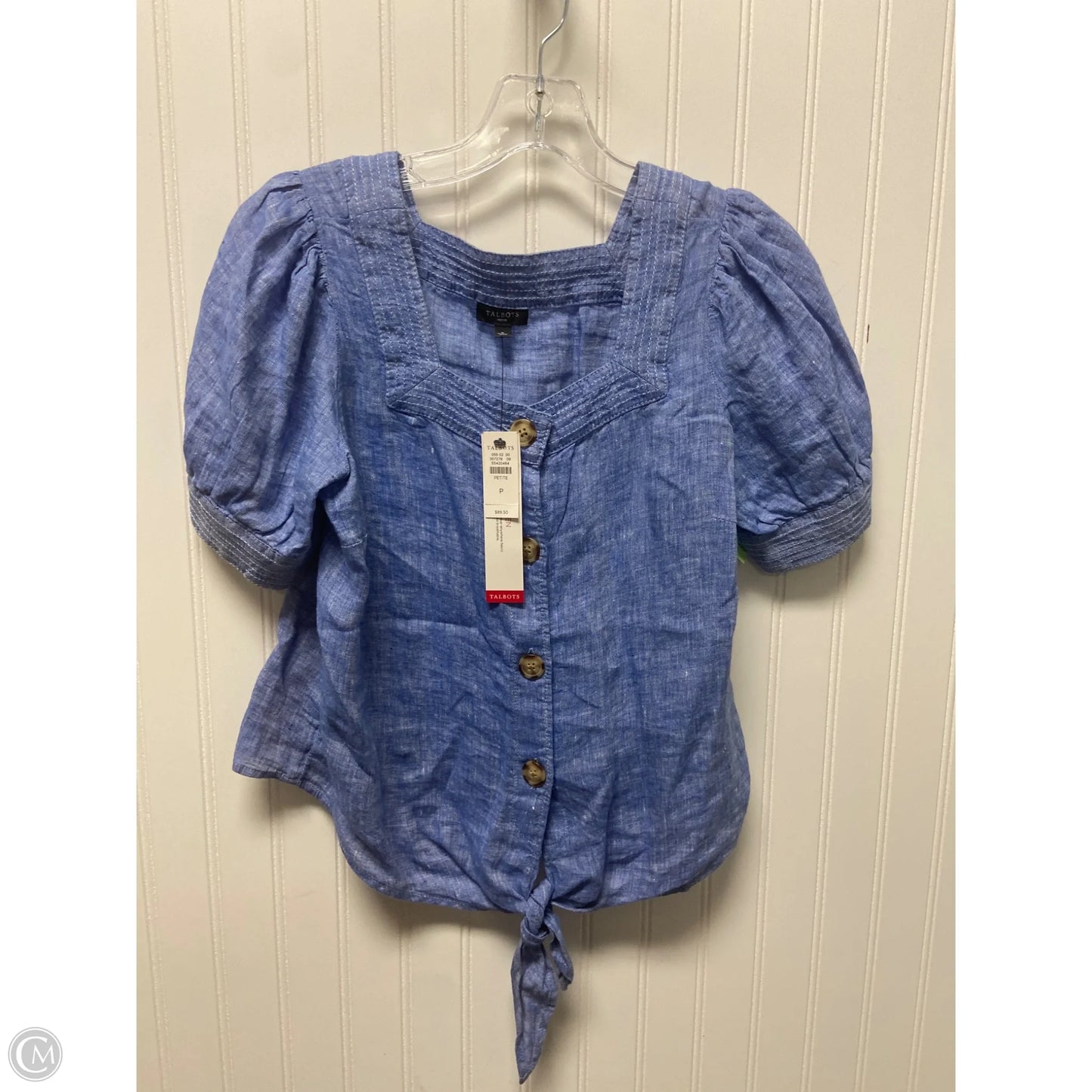 Top Short Sleeve By Talbots In Blue Denim, Size: Sp