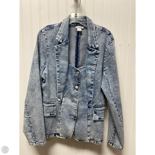 Top Long Sleeve By Venus In Blue Denim, Size: Xl