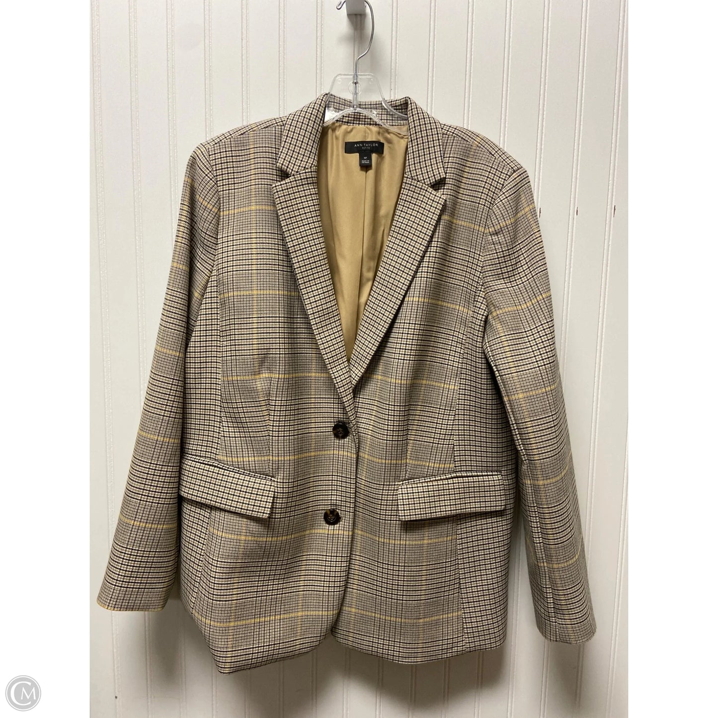 Blazer By Ann Taylor In Beige, Size: Xlp