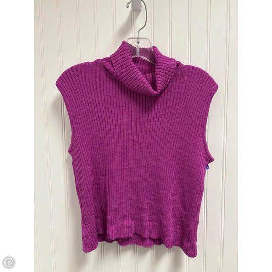 Top Sleeveless Designer By St John Knits In Purple, Size: L