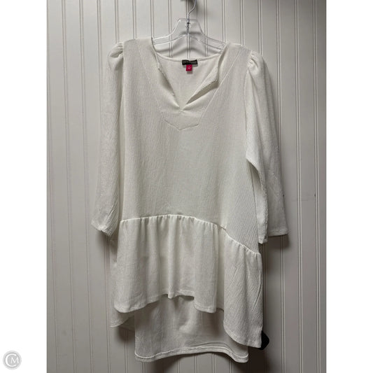 Top Long Sleeve By Vince Camuto In White, Size: L