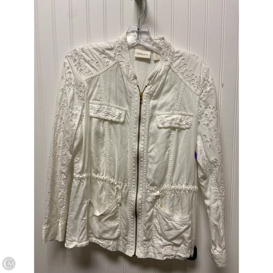 Jacket Shirt By Chicos In White, Size: M