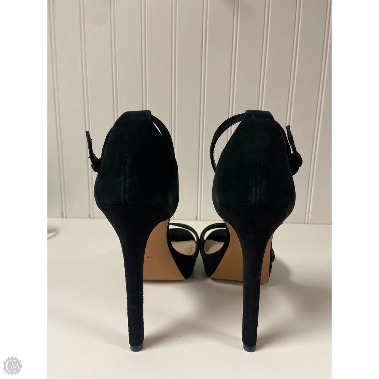 Sandals Heels Stiletto By Steve Madden In Black, Size: 7.5