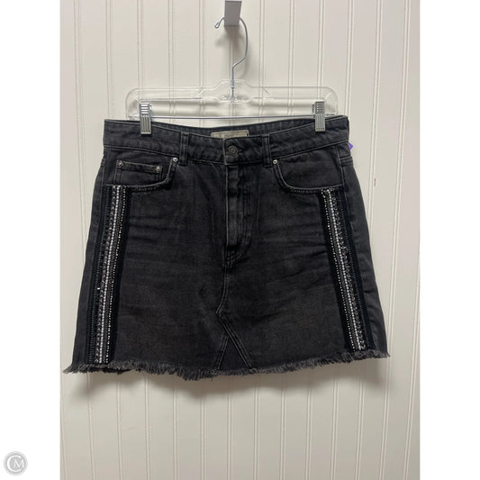 Skirt Mini & Short By Free People In Black Denim, Size: 10