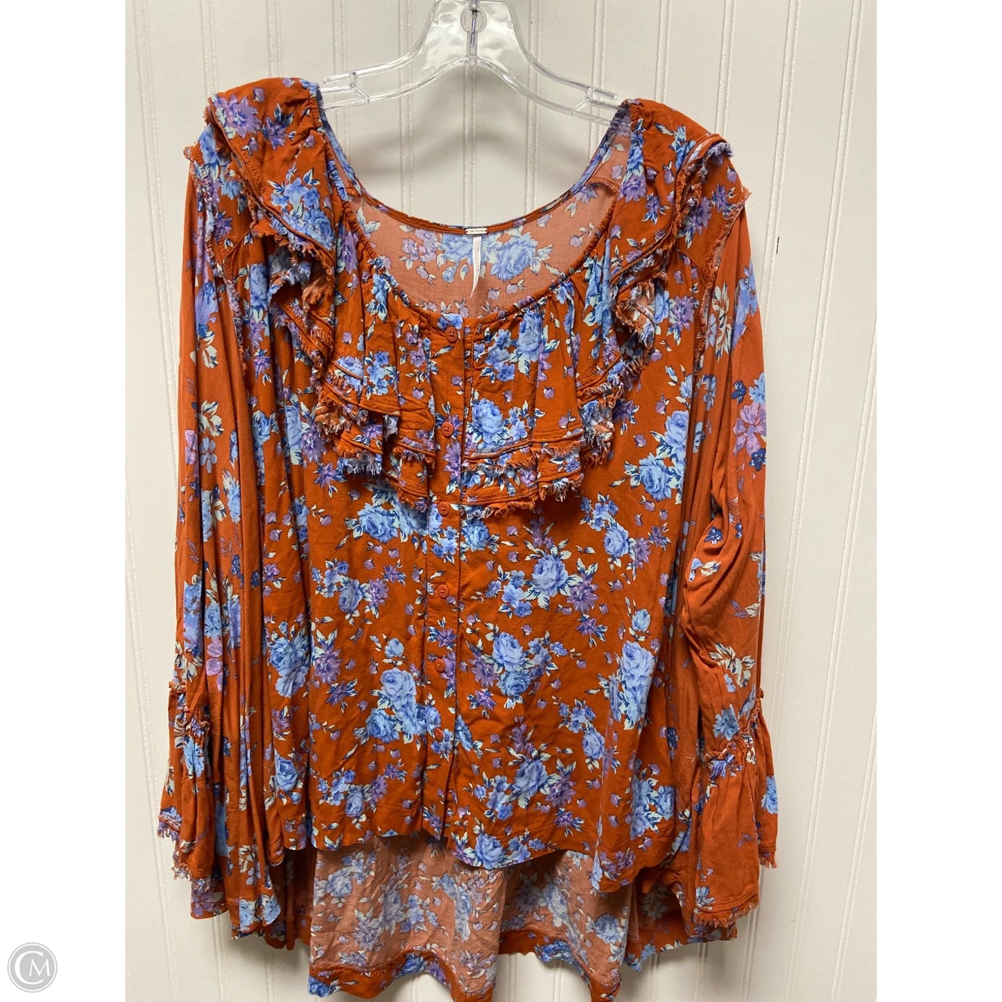 Top Long Sleeve By Free People In Orange, Size: Xs