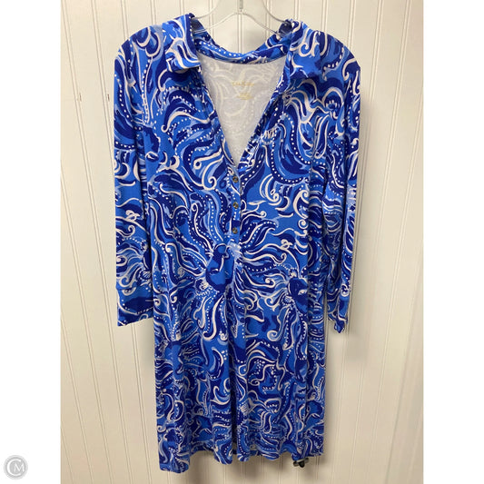 Dress Designer By Lilly Pulitzer In Blue & White, Size: L