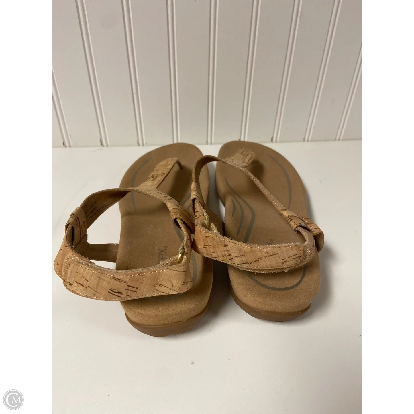 Sandals Flats By Aetrex In Beige, Size: 8.5