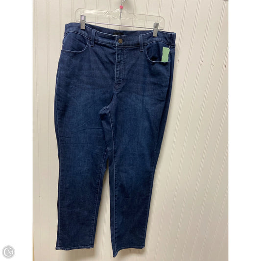 Jeans Straight By Talbots In Blue Denim, Size: 16