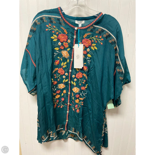 Top Short Sleeve By Cmb In Teal, Size: S