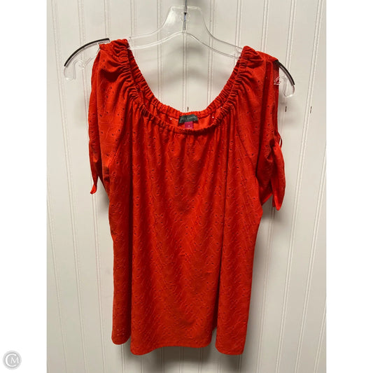 Top Short Sleeve By Vince Camuto In Red, Size: M