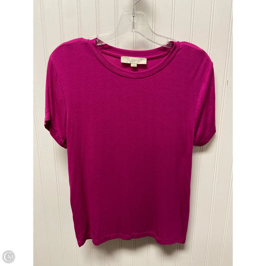Top Short Sleeve Basic By Loft In Purple, Size: L