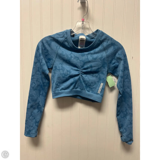 Athletic Top Long Sleeve Crewneck By Gym Shark In Blue, Size: S