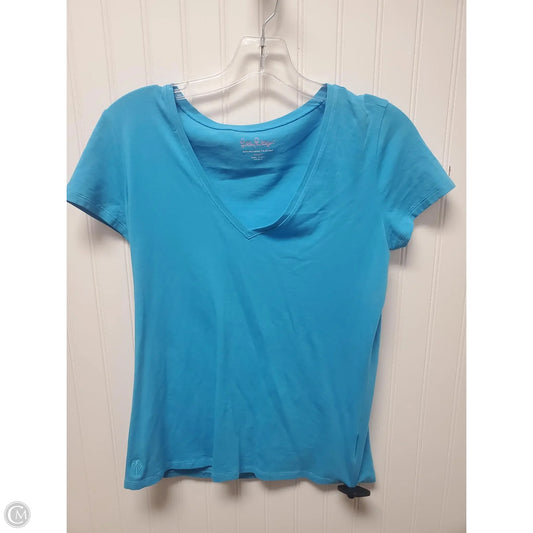 Top Short Sleeve Designer By Lilly Pulitzer In Blue, Size: S