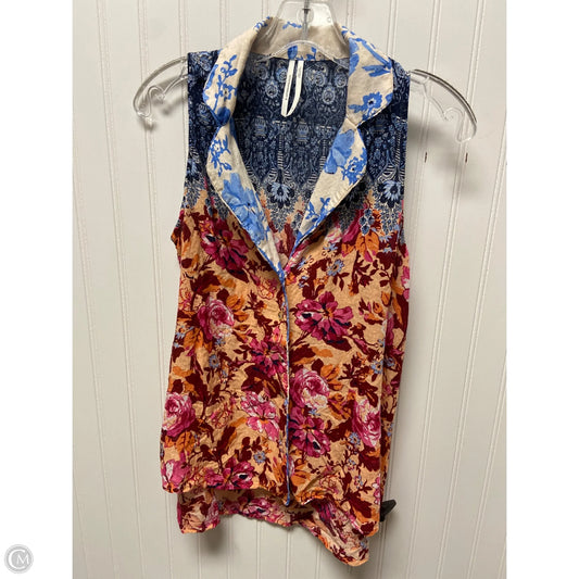 Top Sleeveless By Anthropologie In Floral Print, Size: S