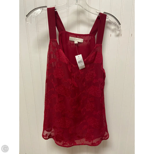 Top Sleeveless By Loft In Red, Size: S
