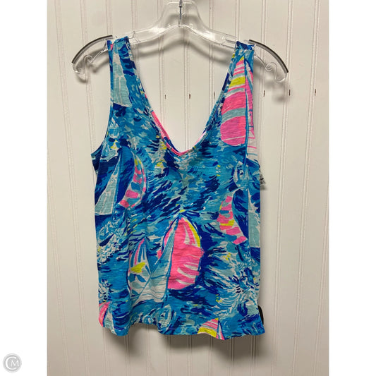 Top Sleeveless Designer By Lilly Pulitzer In Blue & Pink, Size: M