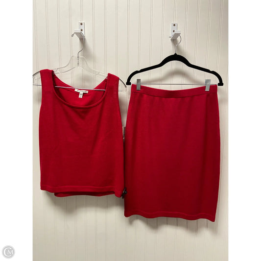 Skirt Designer By St John Knits In Red, Size: M