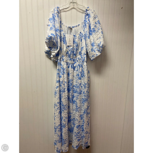 Dress Casual Maxi By Cmb In Blue & White, Size: 2x