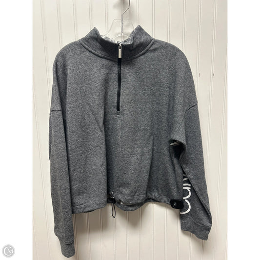 Athletic Top Long Sleeve Collar By Calvin Klein Performance In Grey, Size: Xl