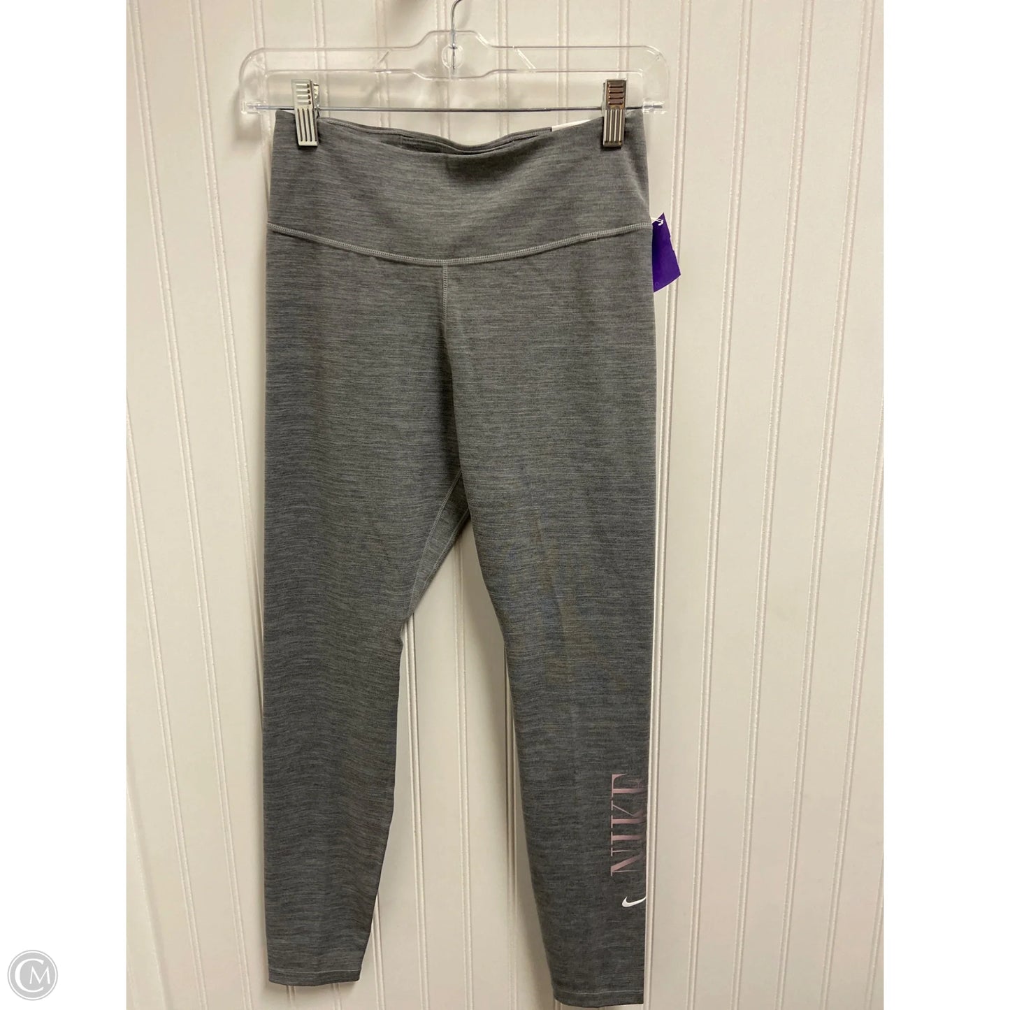 Athletic Leggings By Nike In Grey, Size: Sp
