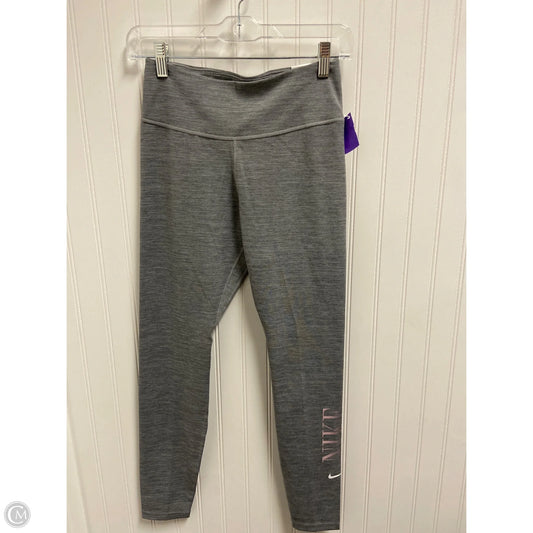 Athletic Leggings By Nike In Grey, Size: Sp