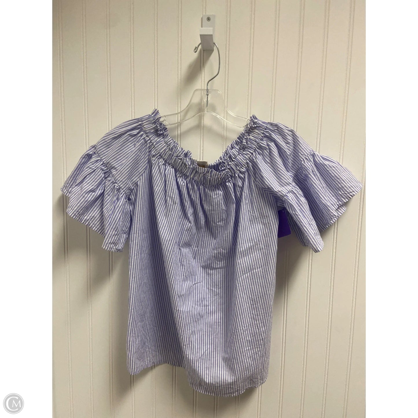 Top Short Sleeve Designer By Kate Spade In Striped Pattern, Size: Xs