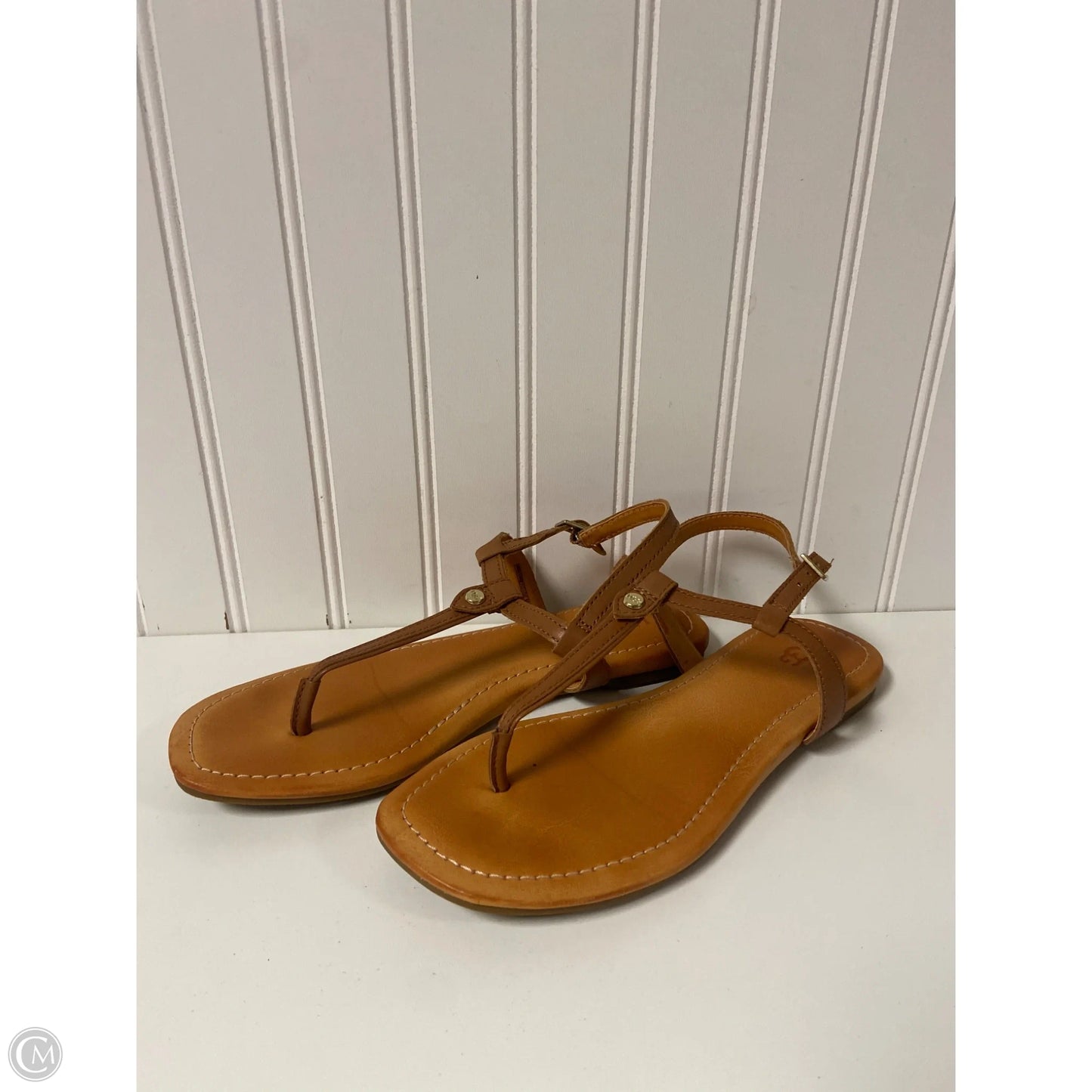 Sandals Designer By Ugg In Tan, Size: 8