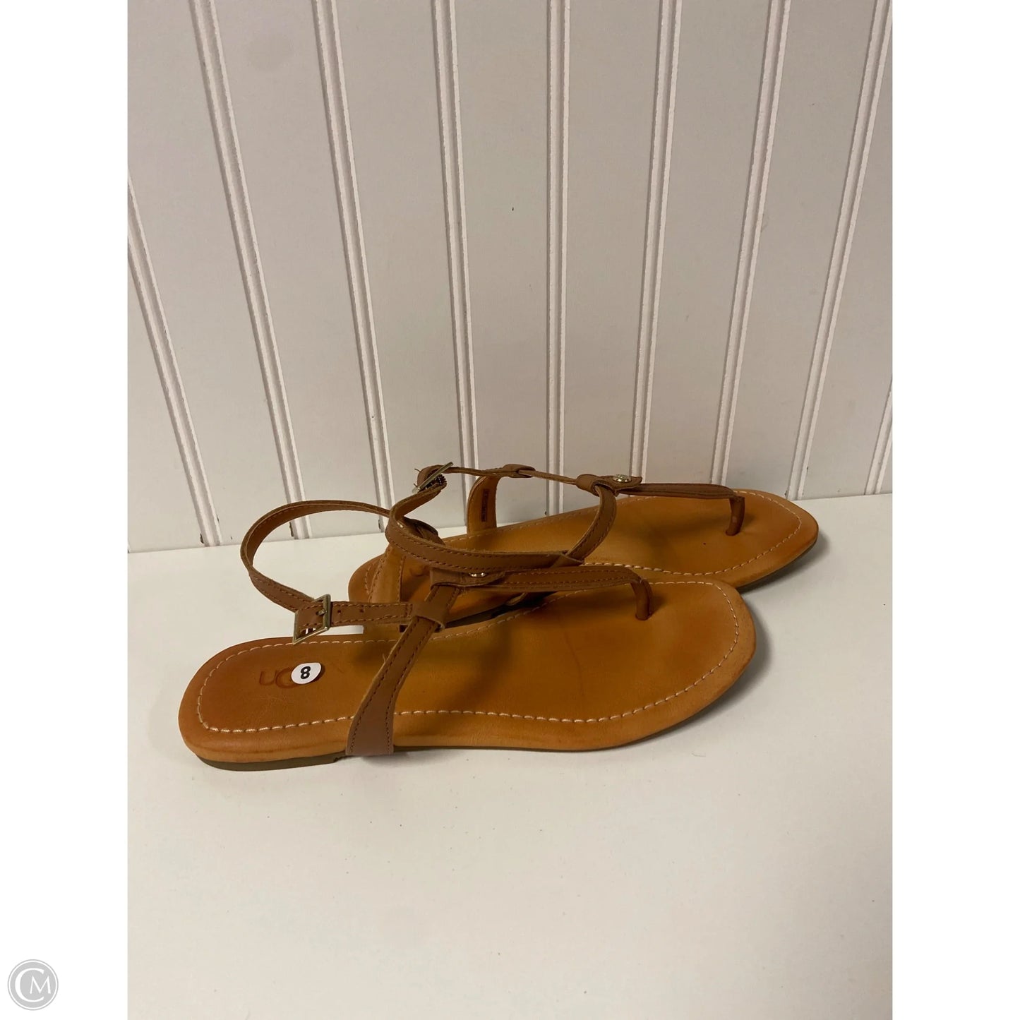 Sandals Designer By Ugg In Tan, Size: 8