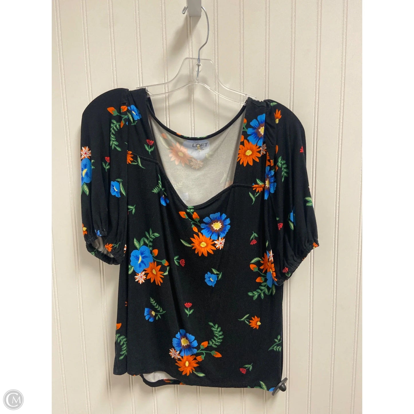 Top Short Sleeve Basic By Loft In Black, Size: L