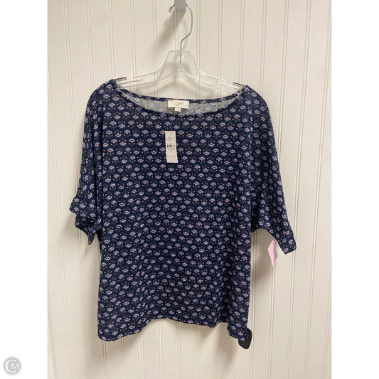 Top Short Sleeve Basic By Loft In Navy, Size: M