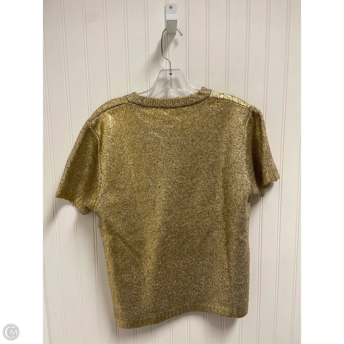 Top Short Sleeve By Zara In Gold, Size: Xl