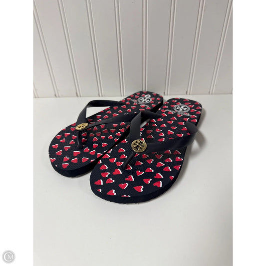 Sandals Designer By Tory Burch In Blue & Red, Size: 9