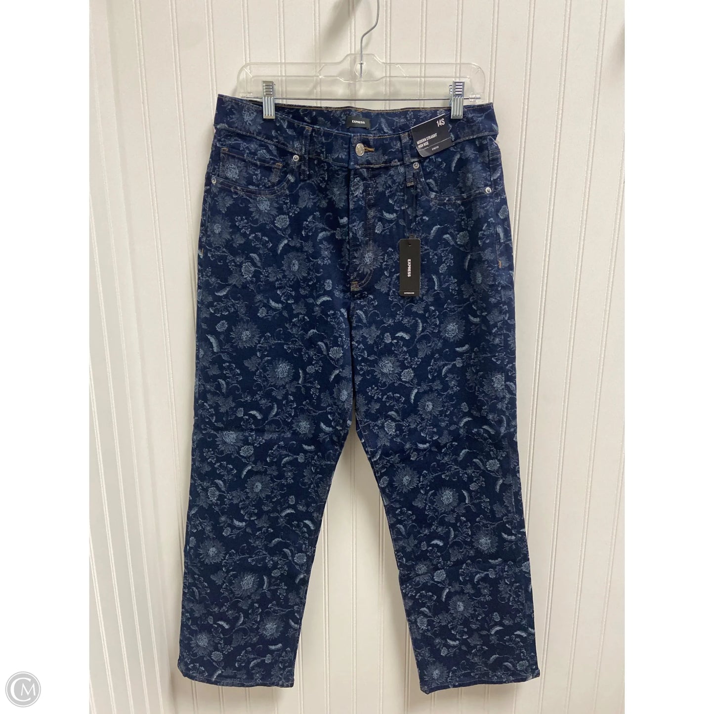 Jeans Straight By Express In Blue Denim, Size: 14p
