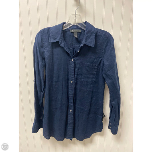 Top Long Sleeve By Inc In Navy, Size: S