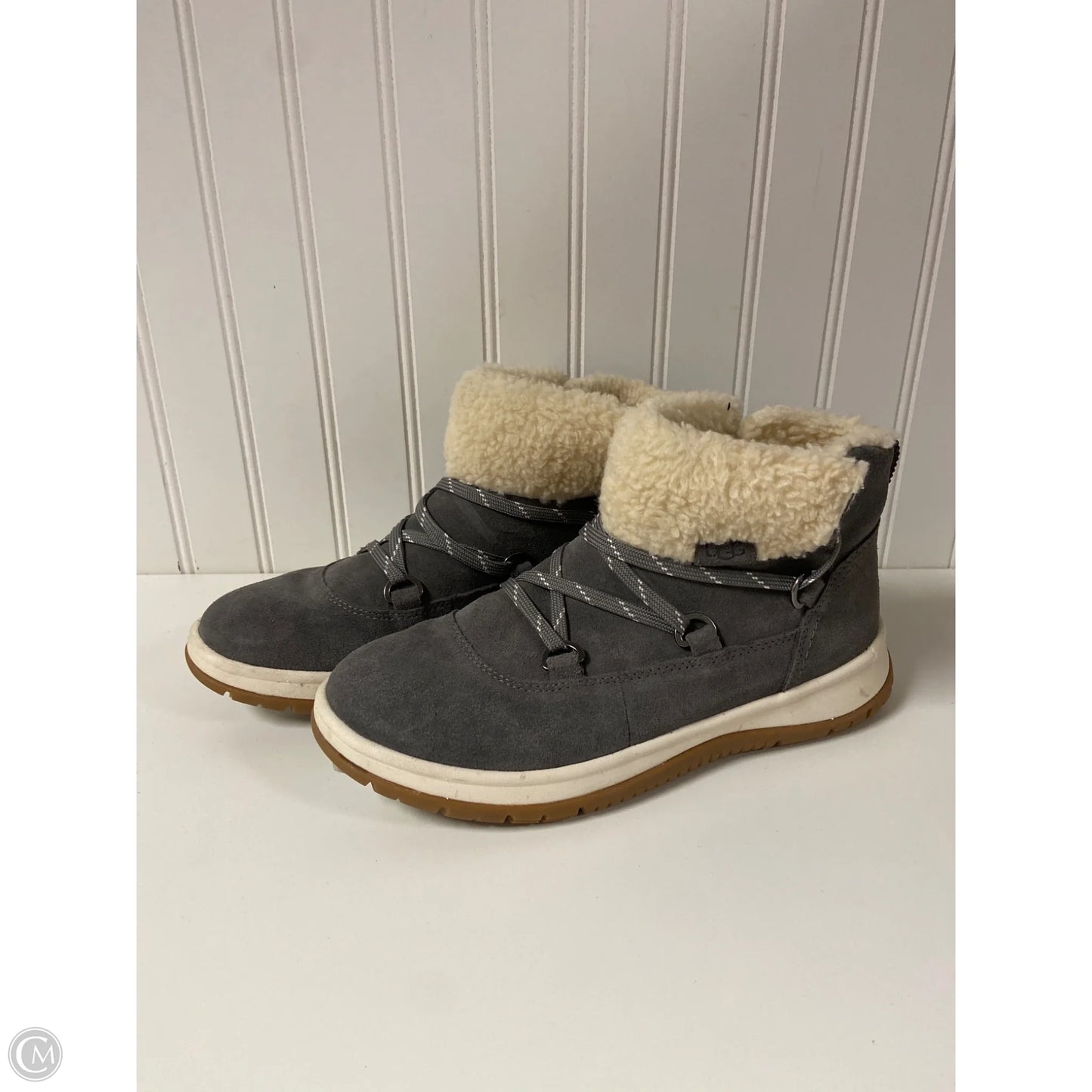 Boots Designer By Ugg In Grey, Size: 8