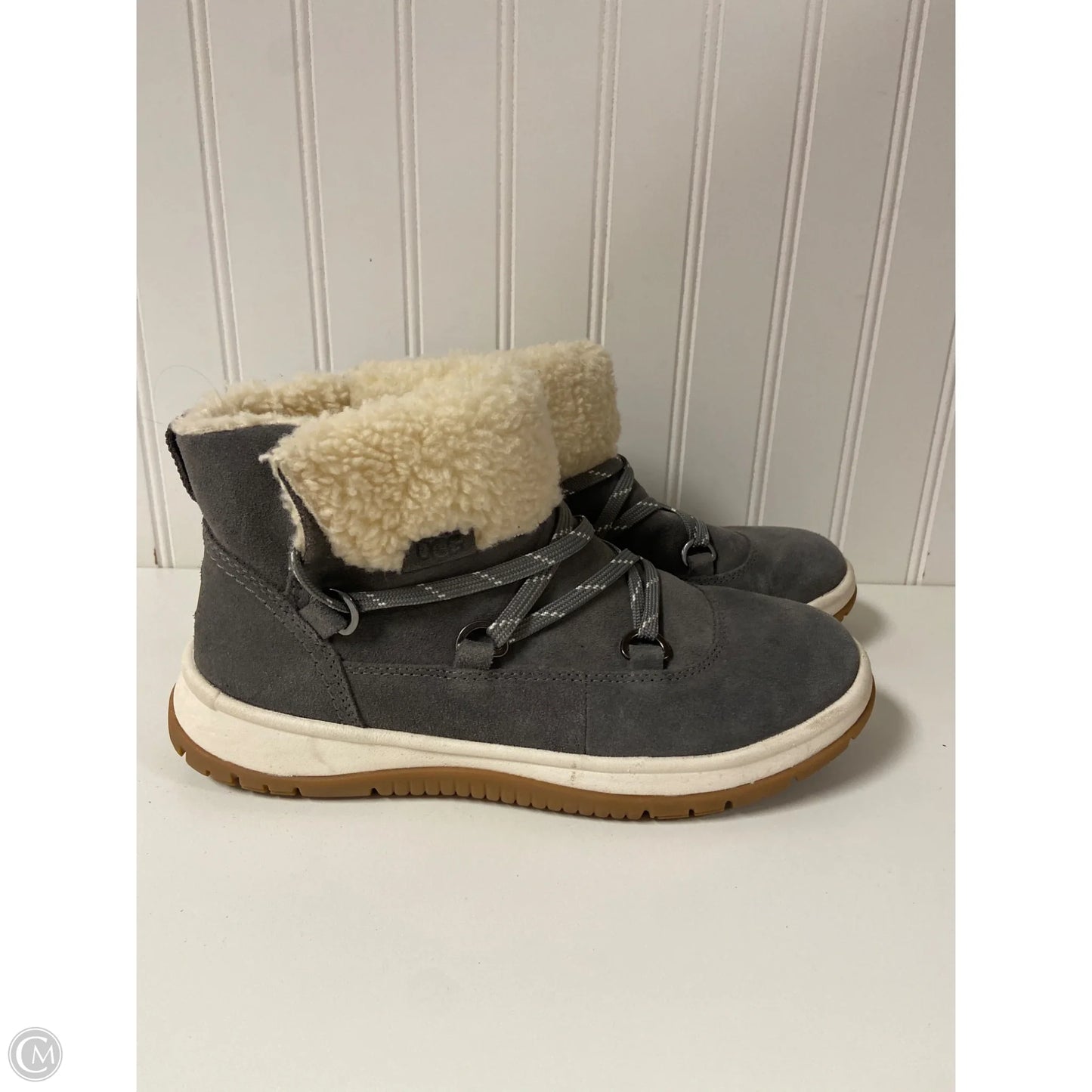 Boots Designer By Ugg In Grey, Size: 8