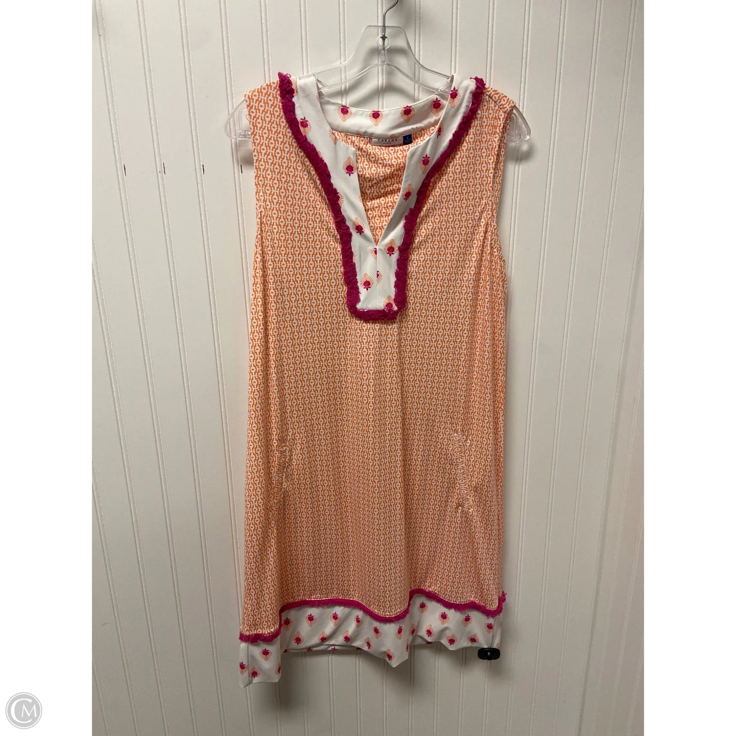 Dress Casual Short By Cmc In Orange & Pink, Size: L