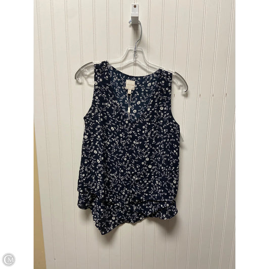 Top Sleeveless By Zac And Rachel In Blue & White, Size: S