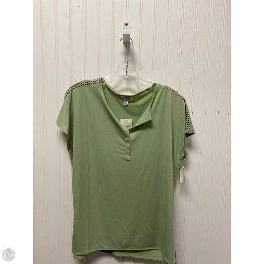 Top Short Sleeve By Carmen By Carmen Marc Valvo In Green, Size: M
