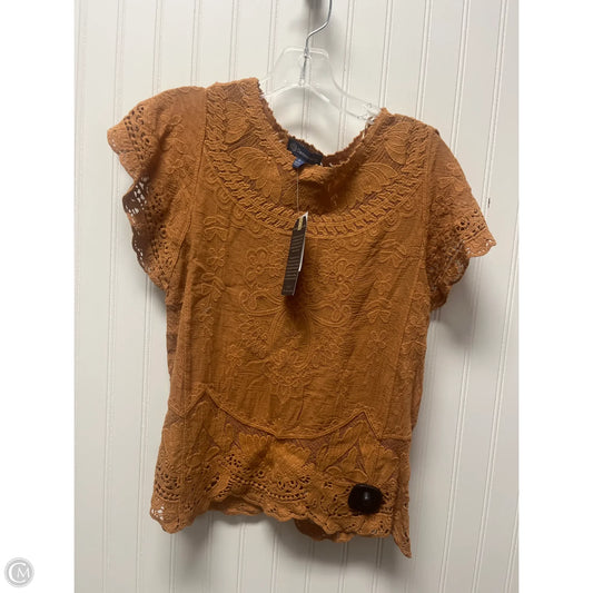 Top Short Sleeve By Democracy In Orange, Size: S