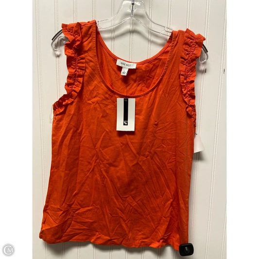 Top Sleeveless Basic By Nine West In Orange, Size: L