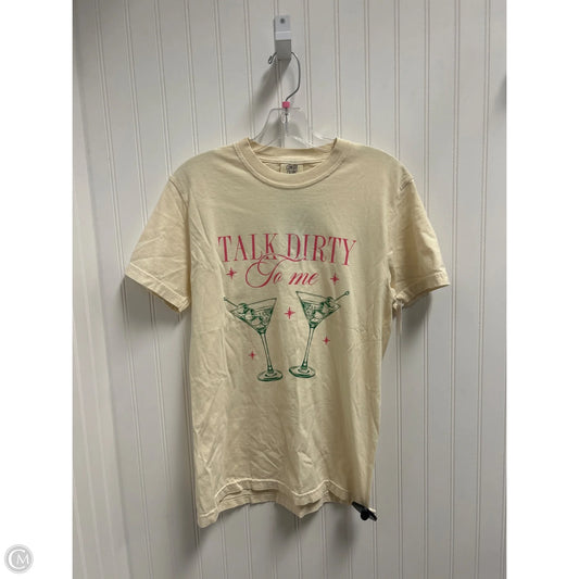 Top Short Sleeve By Clothes Mentor In Beige, Size: S