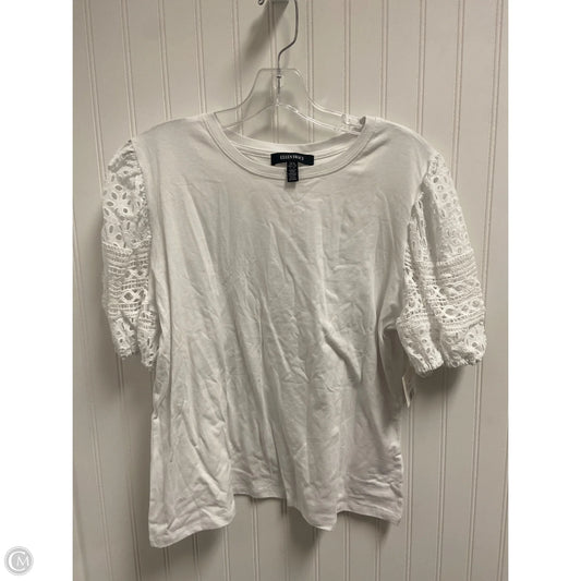 Top Short Sleeve By Ellen Tracy In White, Size: Xl