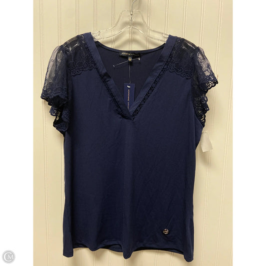 Top Short Sleeve By Adrienne Vittadini In Blue, Size: M