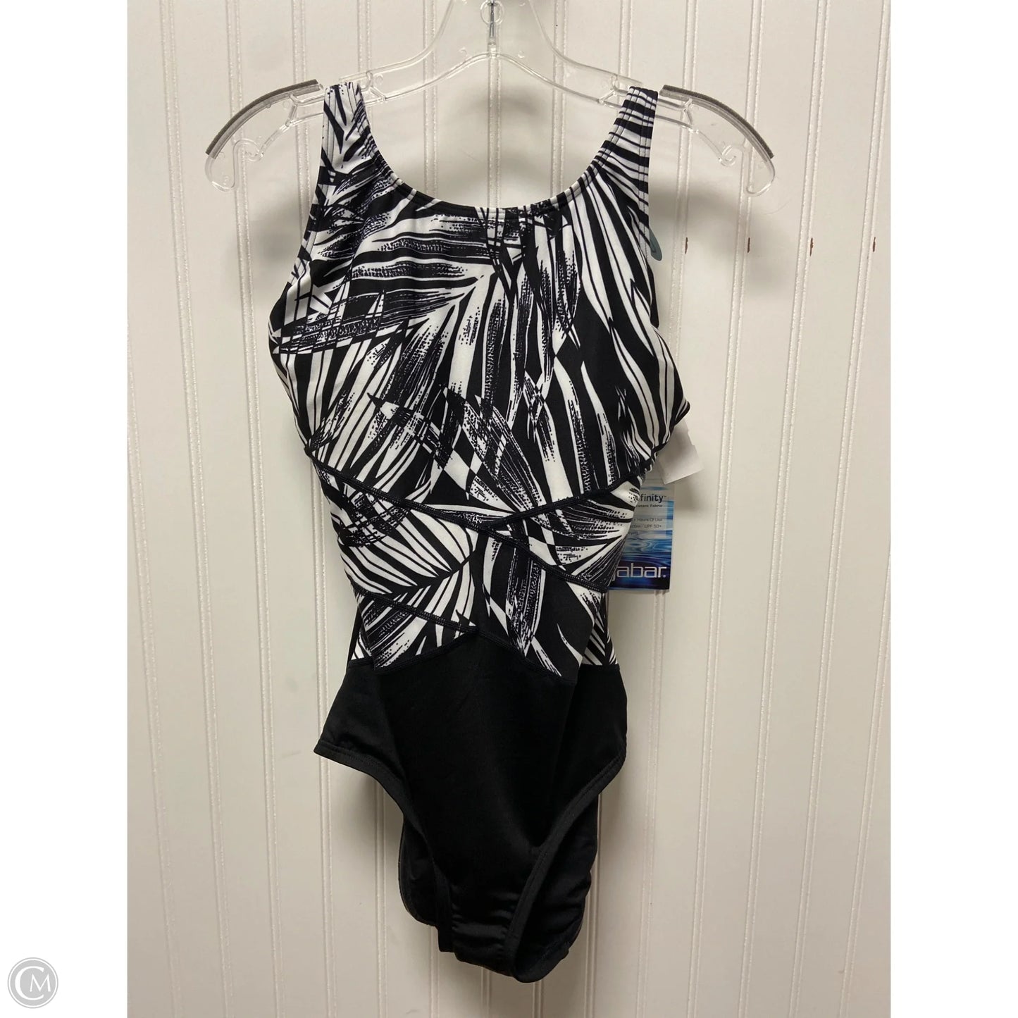 Swimsuit By Clothes Mentor In Black & White, Size: L