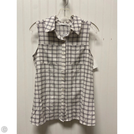 Top Sleeveless By Notations In Black & White, Size: S